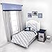 Bacati - Single Light Filtering Curtain Panel Elephants (Blue Navy Gray)