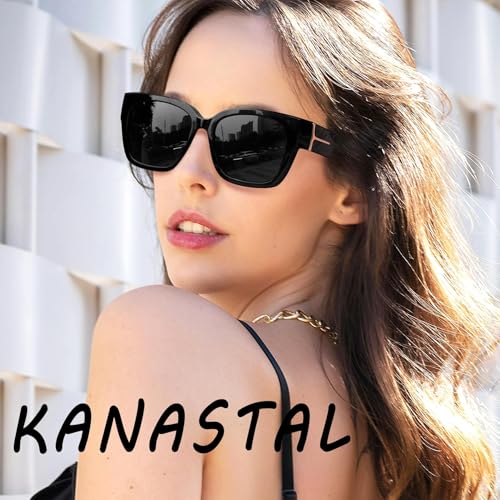 KANASTAL Women's Men's Polarized UV400 Sunglasses Square Over Sunglasses TR90 Fit Over Glasses Sunglasses