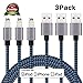 iPhone Charger Atill Lightning Cable 3Pack 3ft Nylon Braided USB Charging Cable Cord Compatible with iPhone X/8/8 Plus/7/7 Plus/6/6s Plus/SE/5/5s/5c, iPad, iPod and More (Blue)