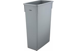 Winco PTC-23SG Slender Trash Can, 23-Gallon, Gray,Medium