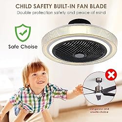 Low Profile Ceiling Fan with Light - Modern Flush