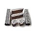 Artistic Spiral and Border Pattern Wooden Printing Blocks (Set of 6)