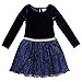 Youngland Girls' Velvet Dropwaist Occasion Dress with Rhinestone Trim