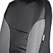 Motor Trend Two Tone PU Leather Car Seat Covers - Black Classic Accent Gray Sides - Premium Leatherette - Front Pair
