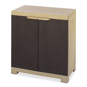 Nilkamal Freedom Mini Small (FMS) Plastic Storage Cabinet (Weathered Brown & Biscuit)