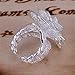 NYKKOLA Jewelry 925 Style Beautiful Classic Rose Flower Sterling Silver Ring(Q)