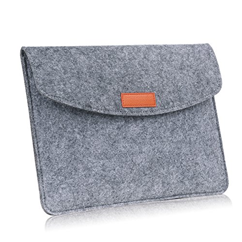 MoKo 9-10 Inch Sleeve Bag, Protective Felt Case Cover for iPad Pro 10.5, iPad 1 / 2 / 3 / 4, iPad Air / Air 2, iPad 9.7 2017, Lenovo Tab 4 10, Samsung Galaxy Tab A 10.1, ZenPad 3S 10 9.7 - Light Gray