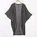 Sunward Fashion New Womens Casual Oversize Knit 3/4 Sleeve Sweater Cardigan Coat (XXL, Dark Gray)