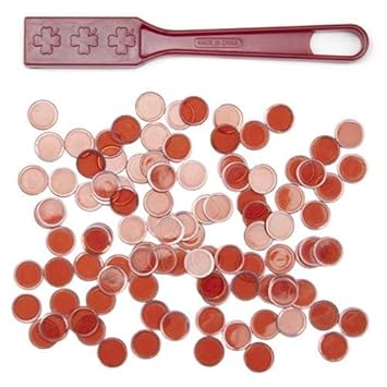 Brybelly Bry Belly GBIN-501 Red Magnetic Bingo Wand with 100 Metallic Bingo Chips