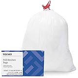 Amazon Brand - Solimo Tall Kitchen Drawstring Trash Bags, Clean Fresh Scent, 13 Gallon, 45 Count