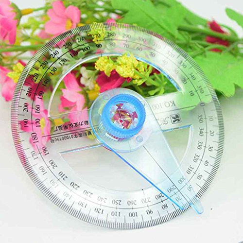 image for Tralntion Plastic 360 Degree Protractor Ruler Angle Finder Swing Arm S
