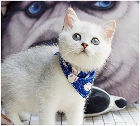 Stock Show Pet Cat Triangle Bibs Scarf with Botton Cute Fashion Neckerchief Collar Necktie for Kitten/Kitty/Puppy