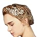 FAYBOX Wedding Bridal Golden Floral Hair Clips With Bling Rhinestone Prom Accessories Decoration D