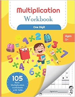 multiplication workbook one digit 105 basic multiplication worksheets with math table for kids 5 7 years publishers michael martin 9798675045181 amazon com books