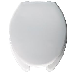 BEMIS Medic-Aid 3" Lift Raised Open Front Plastic Toilet Seat with Cover, ELONGATED, Long Lasting Solid Plastic, White, 3L2150T 000
