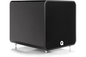 Q Acoustics Q B12 Subwoofer Gloss Black - Featuring Infinite Baffle Enclosure, 12" Driver, 220 Watt Class D Amplifier, 1.97" Voice Coil - Active Subwoofer for Home Theater Sound System