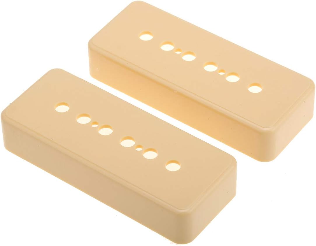 Musiclily Pro Plastic 50mm P90 Soapbar Guitar Pickup Covers for Import LP SG Electric Guitar Cream(Set of 2)