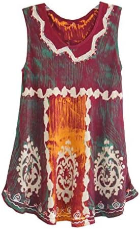 Double Dye Batik Top Burgundy
