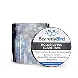 Bird Holographic Scare Tapes by Scaredy Bird, Bird-Control System & Repellent Device Scares Birds Away from Your Garden, Farm, Patio 24/7 - Eco-Friendly! 100% Harmless & Cruelty-free Scarecrow, Easy to Install, No Maintenance, Long-Lasting & Reusable!