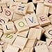 HittecH 100X Colorful Scrabble Tiles Wooden Letters Tiles Crossword Puzzle Numbers For Crafts Wood Alphabet Toy