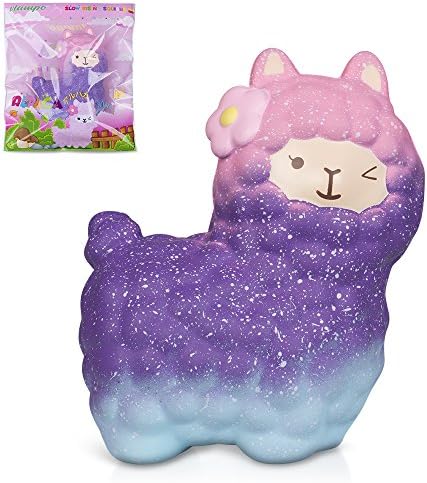 Squishies Alpaca 6.5”, Llama Squishy Slow Rising Stress Relief Squeeze Toys Cute Scented Fragrant Decoration Toys for Kids&Adults (Galaxy)