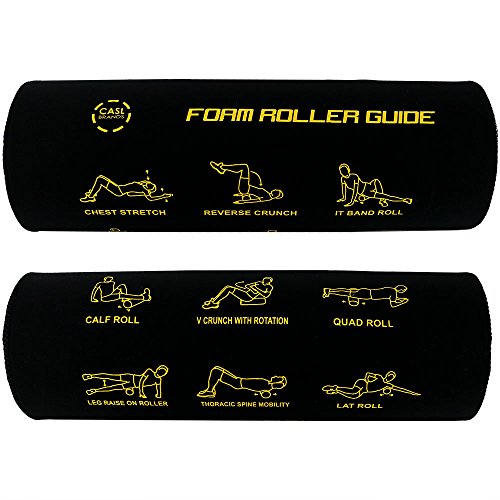 CASL Brands High Density Foam Roller with 9 Printed Instructional Exercises for Deep Tissue Muscle Massage, 18 Inch - Perfect for Physical Therapy or Workouts
