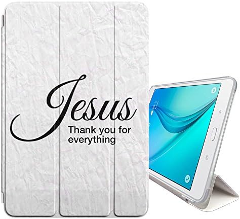 FJCases Christian Quotes Bible God Jesus Smart Cover Stand + Back Case with Auto Sleep/Wake Function for Samsung Galaxy Tab A - 8" (T350/T351/T355 Series)