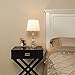 POPILION Modern Style Chrome Bedroom Livingroom Crystal Bedside Table Lamp,Desk Lamps with White Fabric Shade for Bedroom, Dresser, Living Room, Kids Room, College Dorm, Coffee Table, Bookcase