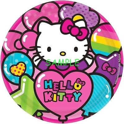 Sdore Hello Kitty Rainbow 8 Round Edible Birthday Cake Topper