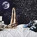 SYNEE Moon Stars Wall Tapestry Outer Space Tapestry Galaxy Tapestry Night Sky and White Cloud Tapestry for Room (51.2 x 59.1 inches)