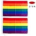 KUNGIX Gay Pride Flag, 2 Pack 3'x5' LGBT Equality Pride Flag, Gay Lesbian Peace Flag