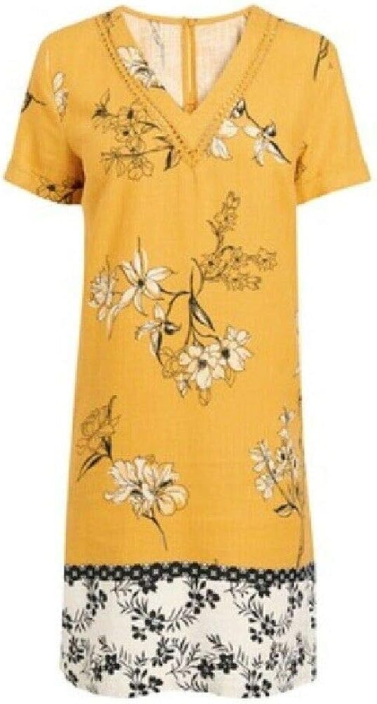 Fashionlabels4Less Linen Blend Shift T-Shirt Casual Summer Dress Ladies Womens Loose Sleeveless ...