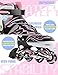Kuxuan Boys Camo Black & Silver Adjustable Inline Skates with Light up Wheels, Fun Illuminating Rollerblades for Kids Girls Youth (Pink & Black, Medium-Big Kid(2-5 US))