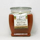 Highly Scented West Texas Saddle Leather Soy Wax 16 Oz Jar Candle