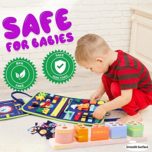 Montessori Toddler Toys for 1 2 3+ Year Old, Busy Board Sensory Toys