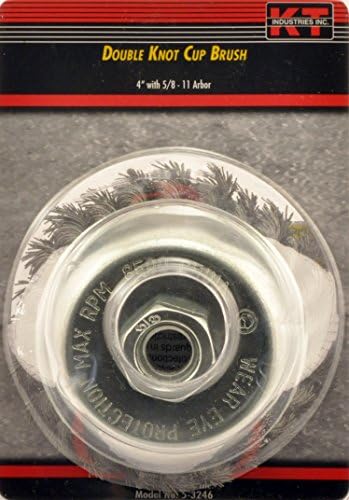 KTINCK-T Industries 5-3246 Double Row Knot Cup Brush 4 x 5/8-11
