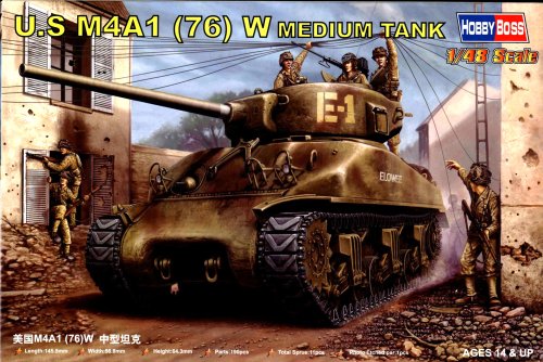 Hobby Boss US M4A1 76(W) Medium Tank Vehicle Model Building Kit