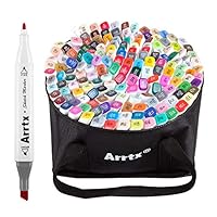 Arrtx 168 Colors Alcohol Based Dual Tip Markers Set, Artist Sketch Marker Pen with Marker Carry Bag for Graphic Drawing Painting Design Coloring Highlighting