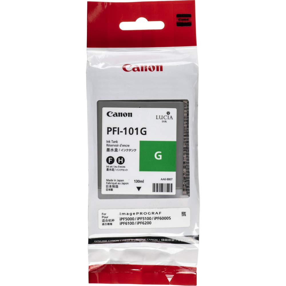 Canon LUCIA PFI-101 G - Green - original - ink tank - for imagePROGRAF iPF5000, iPF5100, iPF6100, iPF6200(0890B001AA)