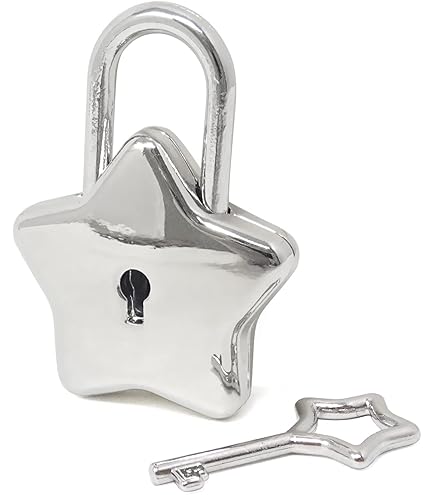 Tegg Star Shape Padlock Vintage Style Silver Tone Mini Archaize