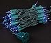 Novelty Lights 11 Feet 50 Bulbs Traditional Incandescent Mini Lights, Blue on Green Wire with 2.5