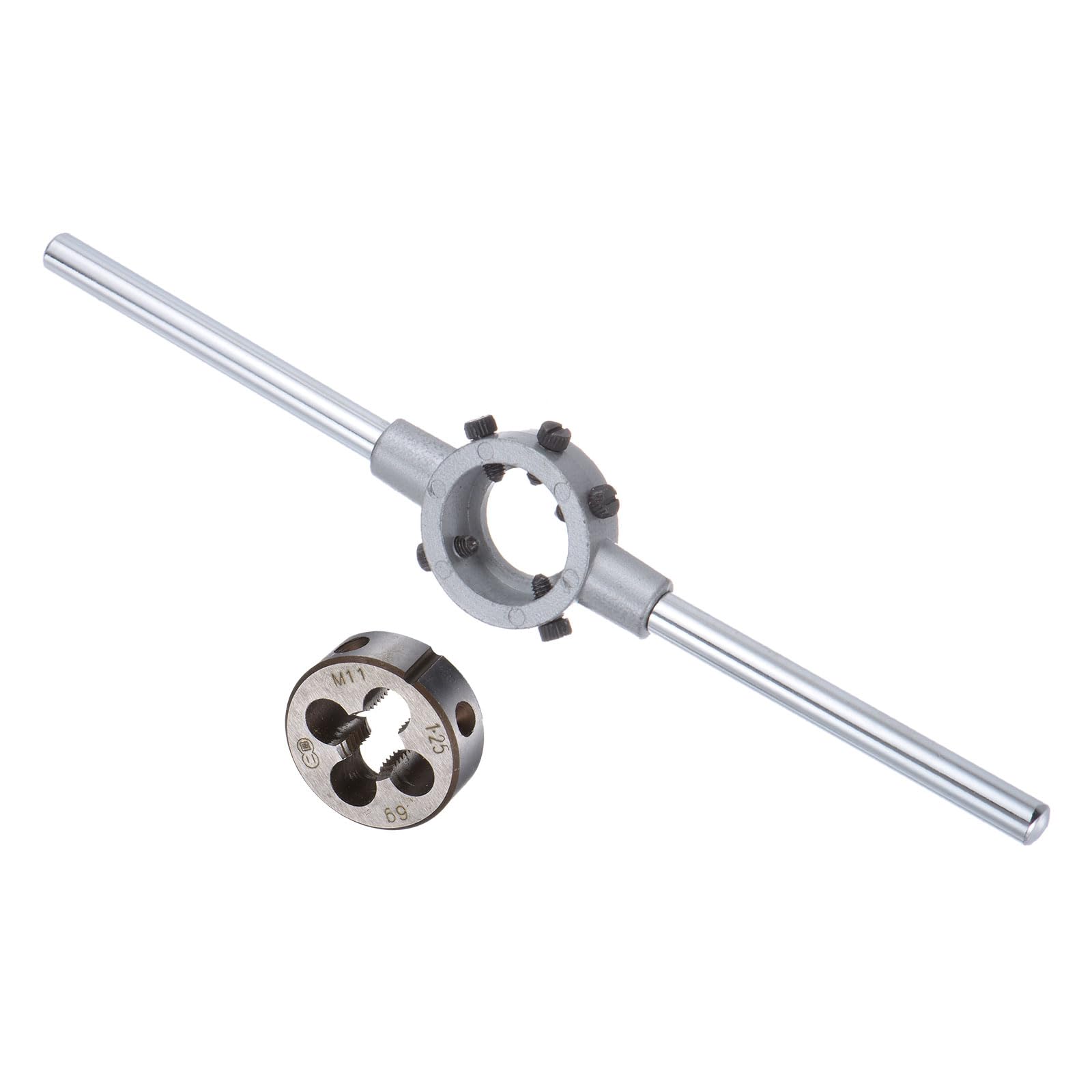 CoCud Die Stock Handle Set, M11x1.25 Thread Die & Fit 30mm OD / M10-M11 Die Wrench Tool Kit - (Applications: for Threading Repairing), 1-Set