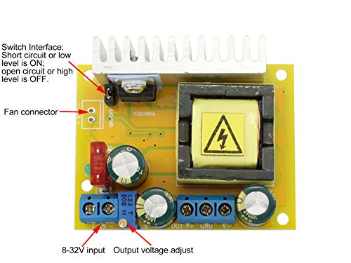 Qianson High Voltage DC-DC Boost Converter 8V-32V to ±45V-390V Adjustable ZVS Capacitor Charging Power Supply Module