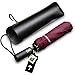 Bodyguard Windproof Travel Umbrella, 10 Ribs Folding Umbrella with Teflon Coating, Auto Open and Close Compact Umbrella with Gift Leather Case