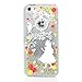 iPhone SE Case, iPhone 5 Case, iPhone 5s Case - Mavis's Diary 3D Bling Flowing Liquid Design Flowers Girl Pattern Clear Case Hard PC Cover - Rose Girl with Silver Liquid and Silver Stars