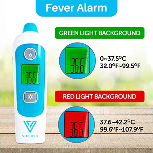 Digital Forehead and Ear Thermometer for Babies, Infants, Kids & Adults - FDA Approved Medical Grade Infrared Thermometer with Fever Alarm, Instant Accurate Reading and Memory Function