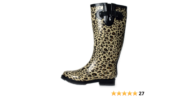 leopard rain boots amazon
