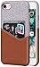 Lopie [Sea Island Cotton Series] iPhone SE 2020 / iPhone 7 / iPhone 8 Case with Card Holder, Fabric Slim Back Cover with Leather Card Slot Design, Light Brown
