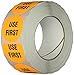 TapeCase, INVLBL-039, Use First Inventory Label, Circular Adhesive Label, Orange, 2 in, 1000 Packs, 1 Count