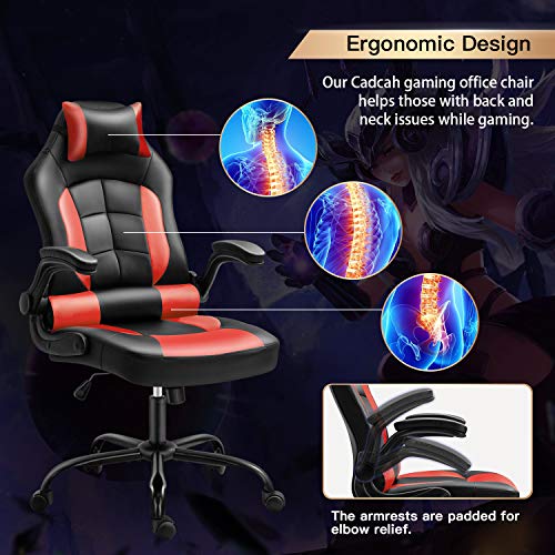 Gaming Chair, Cadcah Ergonomic Computer Chair Reclining High Back Office Chair Height Adjustment Desk Chair with… - Image 3